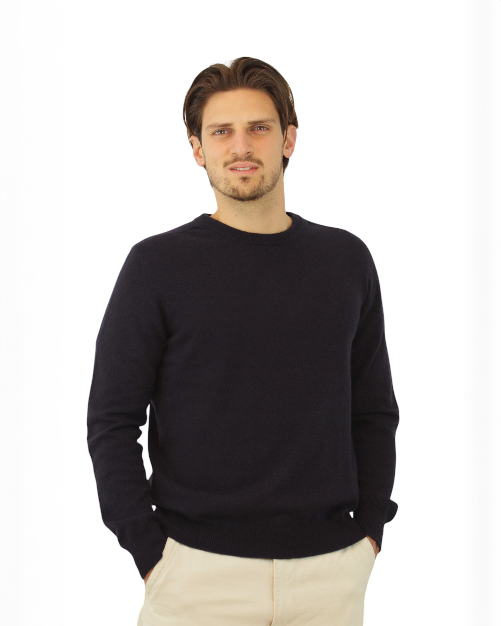 Maglione cashmere paricollo uomo